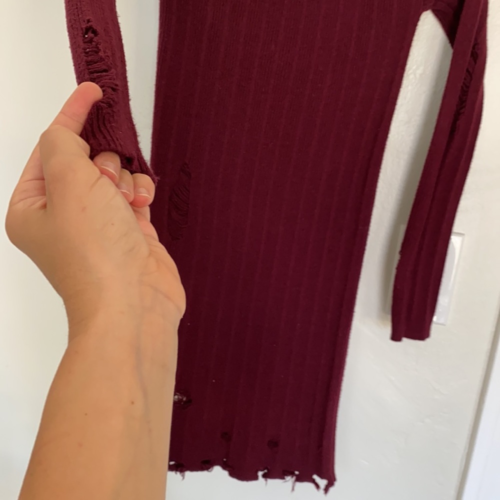Sweater Dress Mini Maroon Forever 21 Small